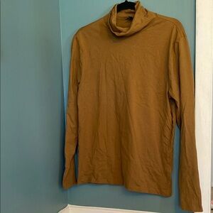 Men's Brown Turtleneck shirt - brown - medium - 100% cotton